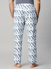 Men's Printed, Blue, Cotton, Regular Fit, Elasticated, Waistband, Pyjama  With Side Pockets